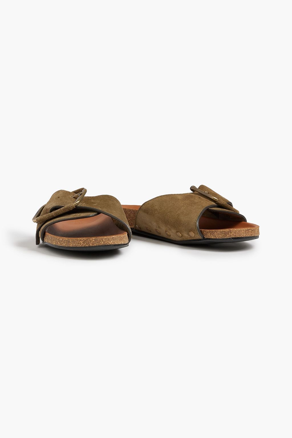 BA&SH Buckled studded suede sandals