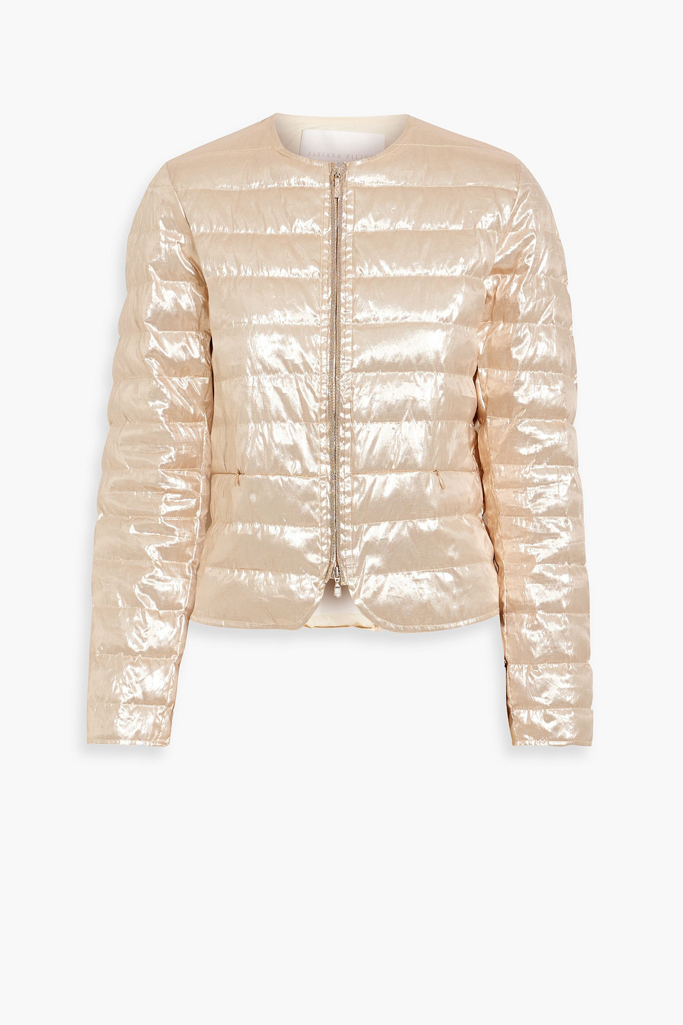 fabiana filippi - quilted metallic shell jacket - metallic - it 46