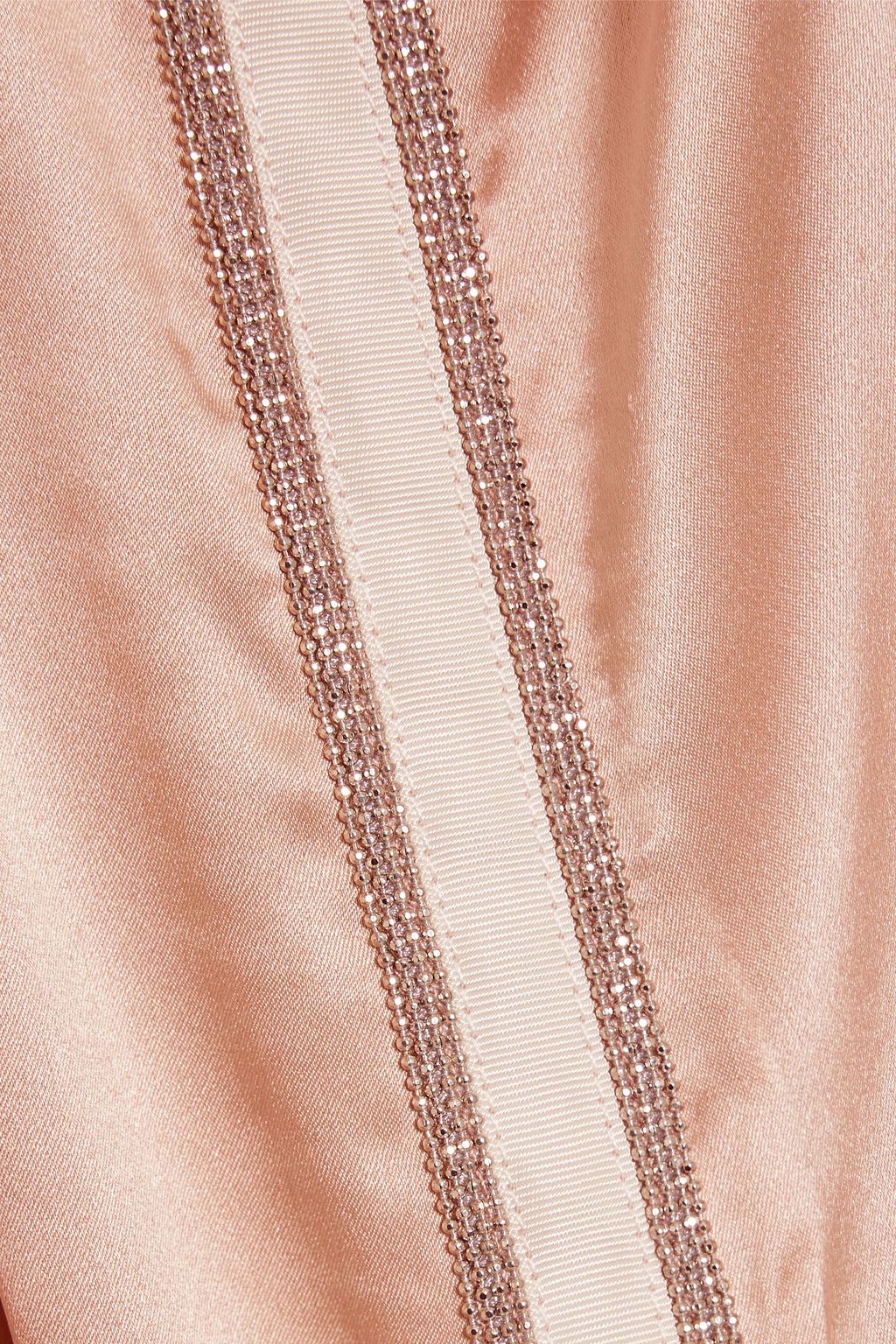 FABIANA FILIPPI Bead-embellished silk-blend satin camisole