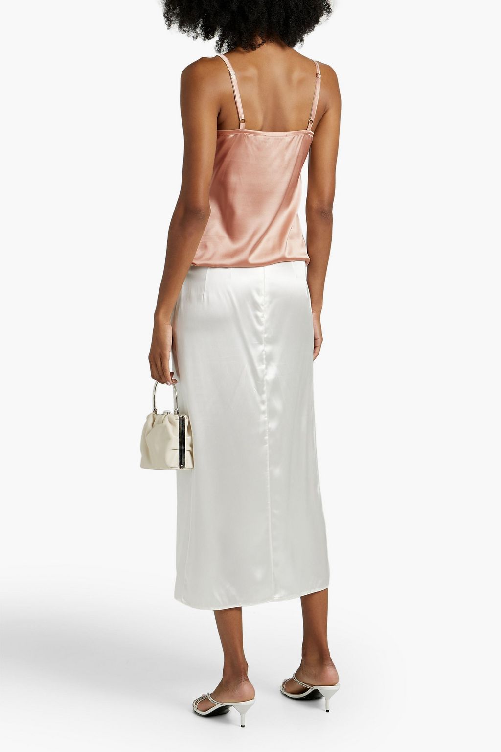 FABIANA FILIPPI Bead-embellished silk-blend satin camisole