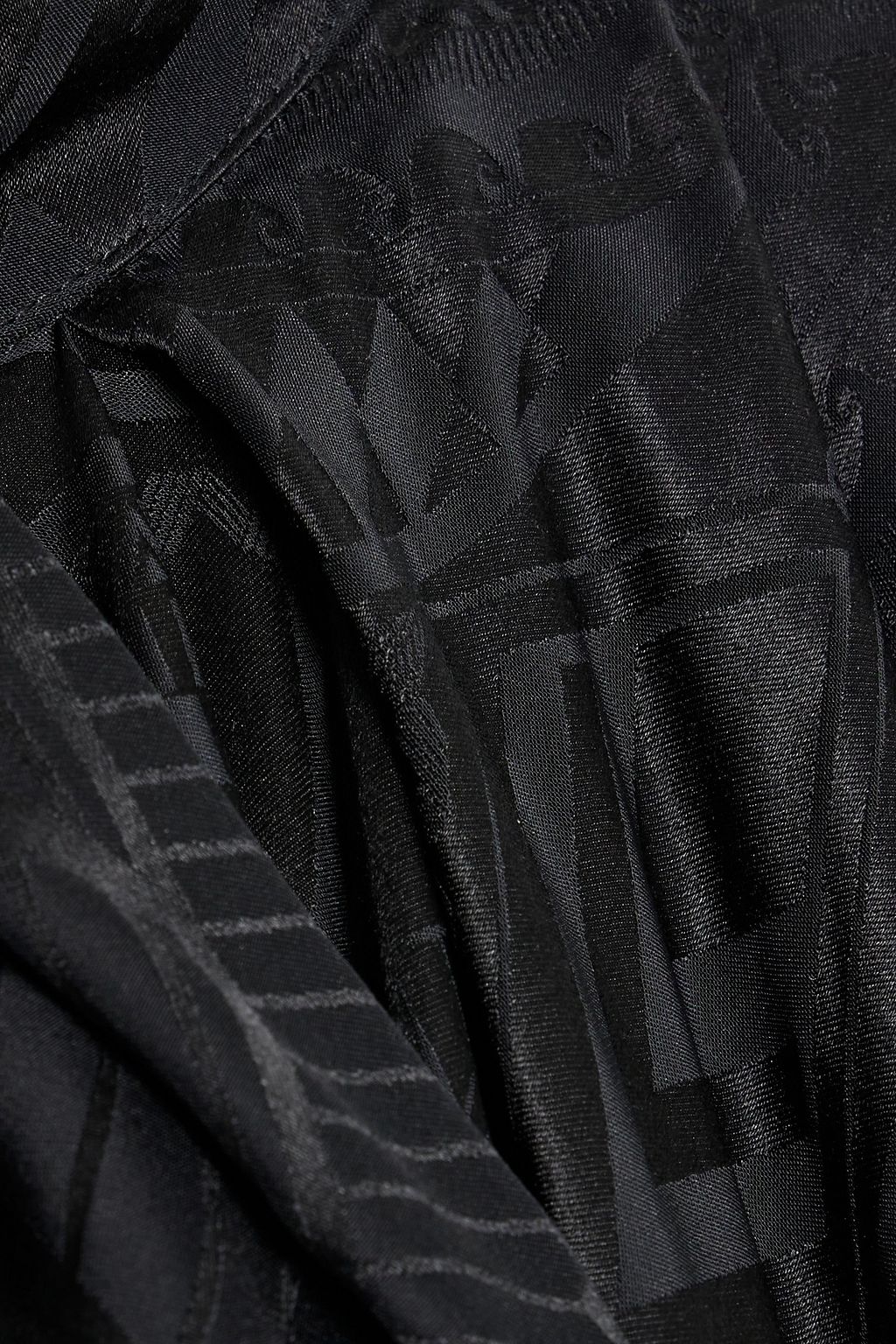 BALMAIN توب من الجاكار والساتان ومزيج الحرير بكسرات ومزين بعقدة فيونكة