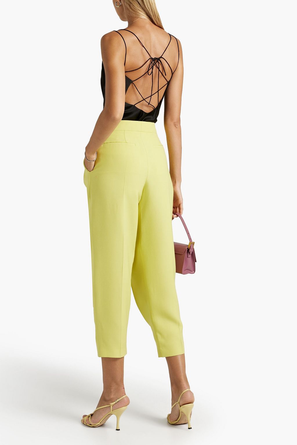 ROKSANDA Lace-up draped silk-satin camisole