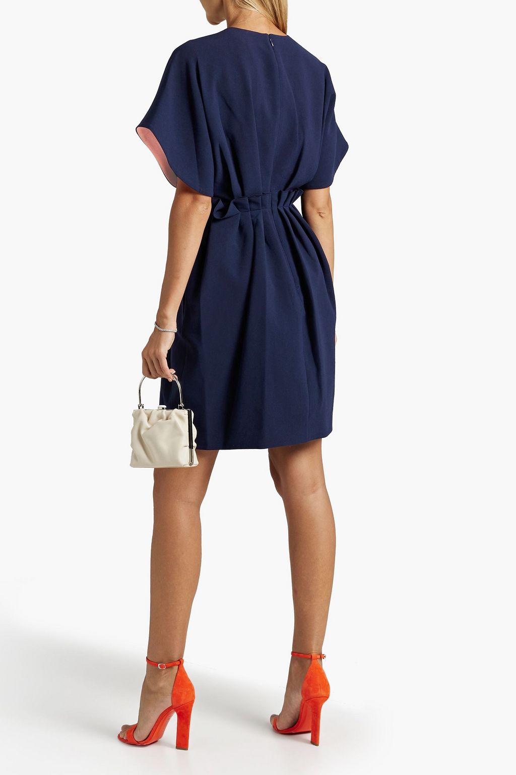 ROKSANDA Ruffled gathered crepe mini dress