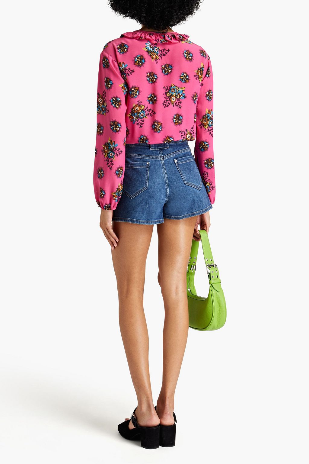 REDVALENTINO Skirt-effect denim shorts