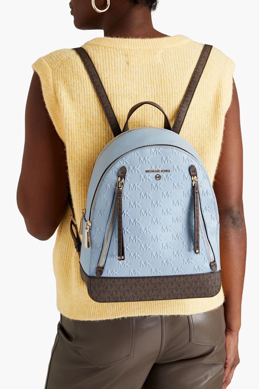 MICHAEL MICHAEL KORS Logo-print coated leather backpack