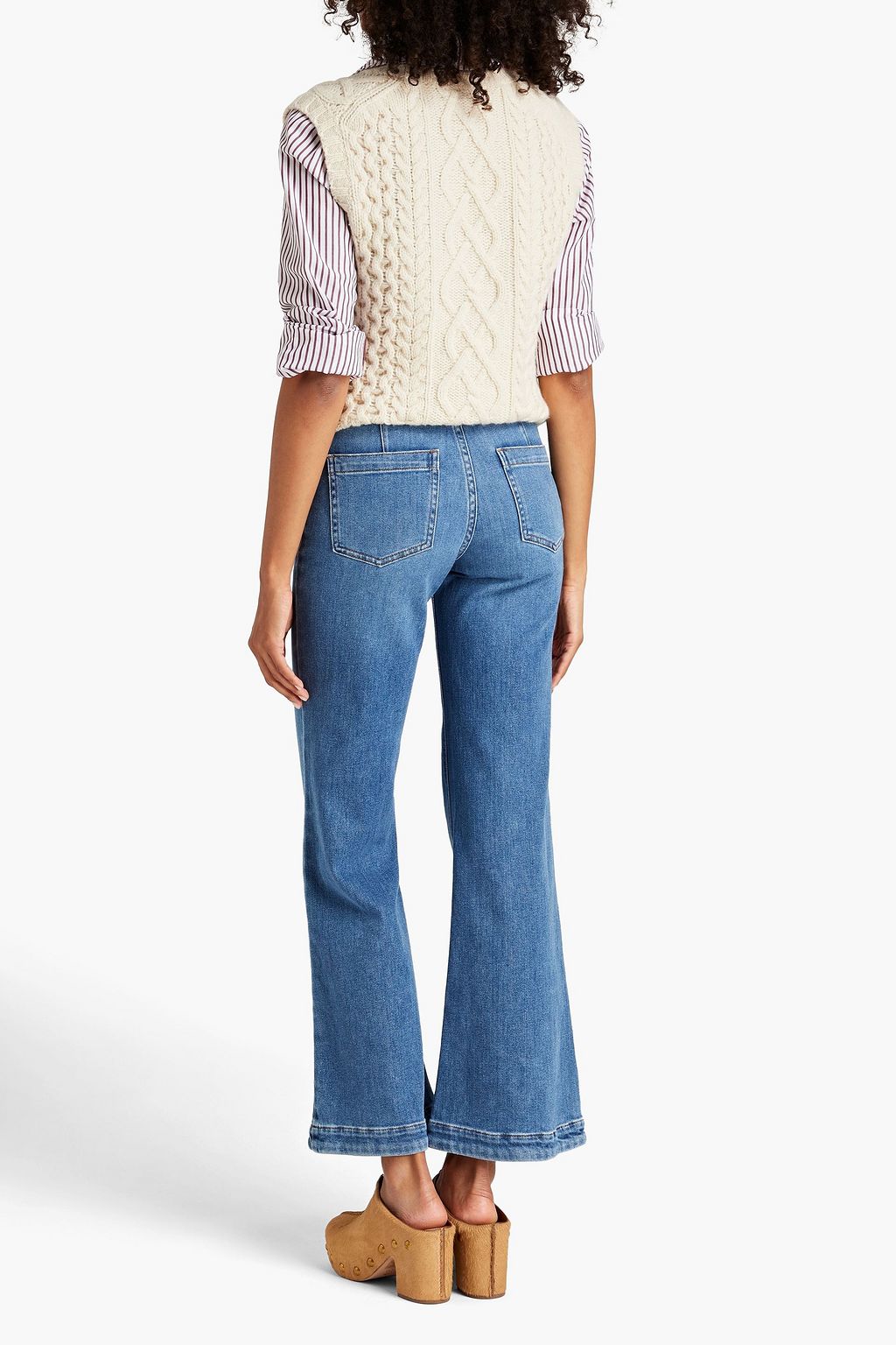 REDVALENTINO Faded mid-rise flared jeans