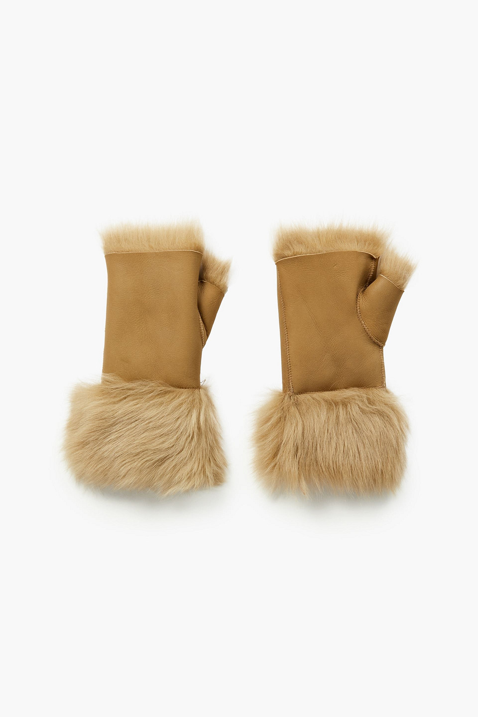 Karl Donoghue Toscana Shearling Mittens In Brown