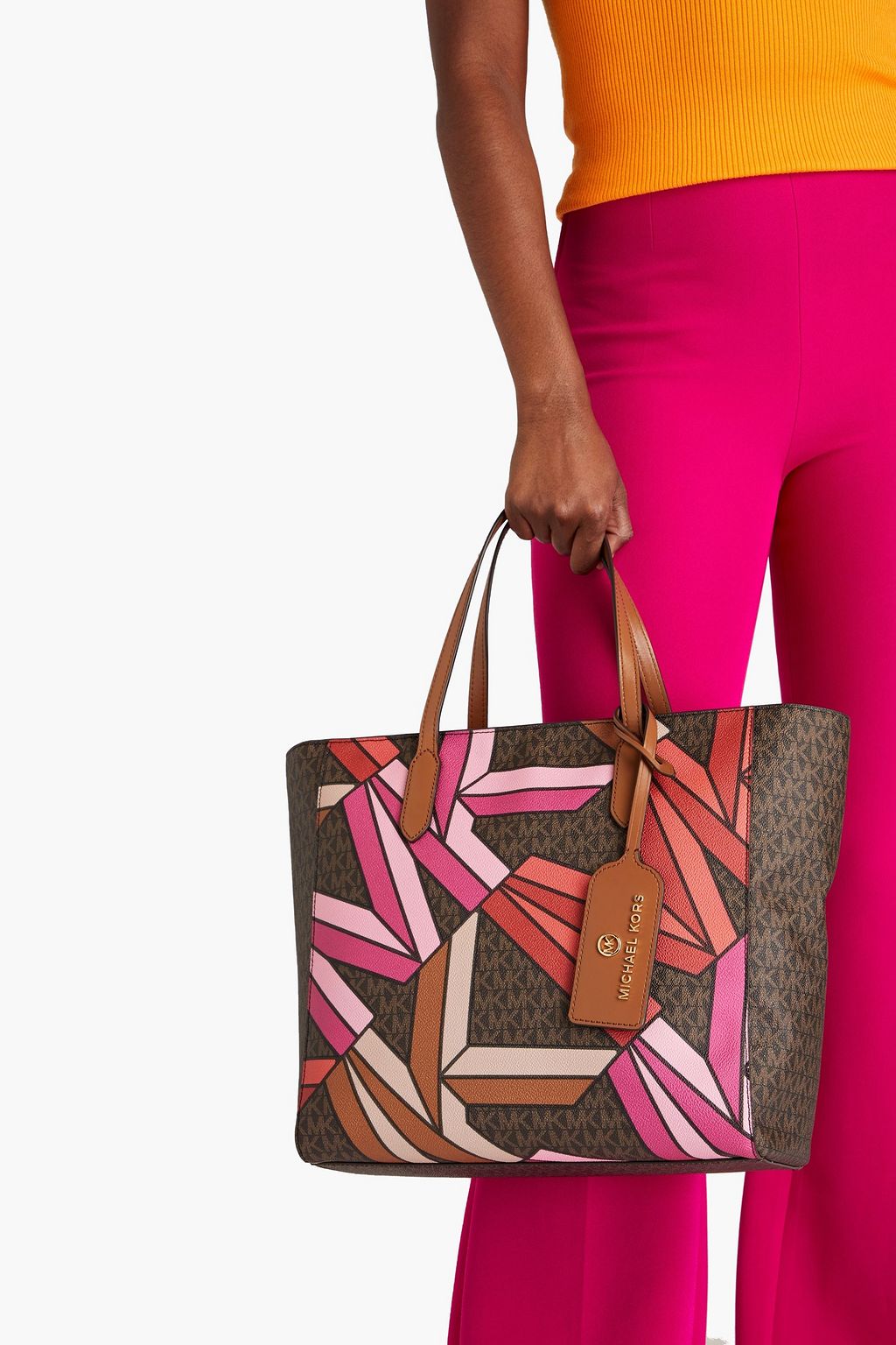 MICHAEL MICHAEL KORS Printed faux textured-leather tote