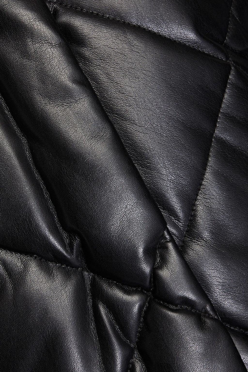 STAND STUDIO Aina quilted faux leather down jacket