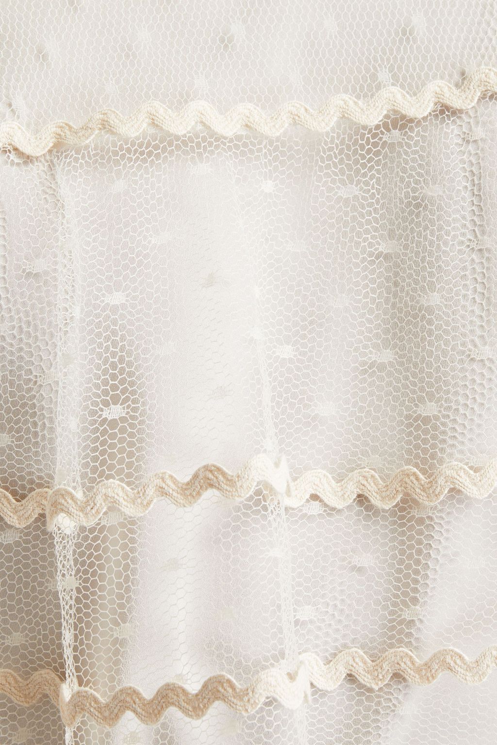 REDVALENTINO Layered point d'esprit and crepe de chine top