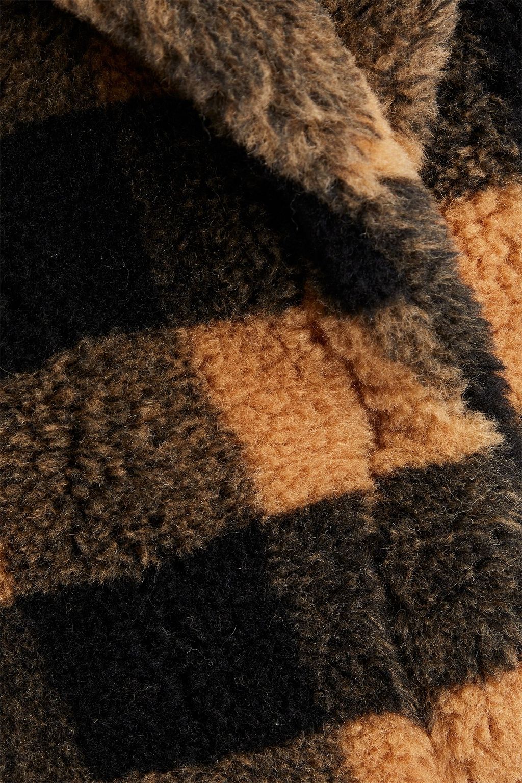 STAND STUDIO Maria checked faux shearling coat
