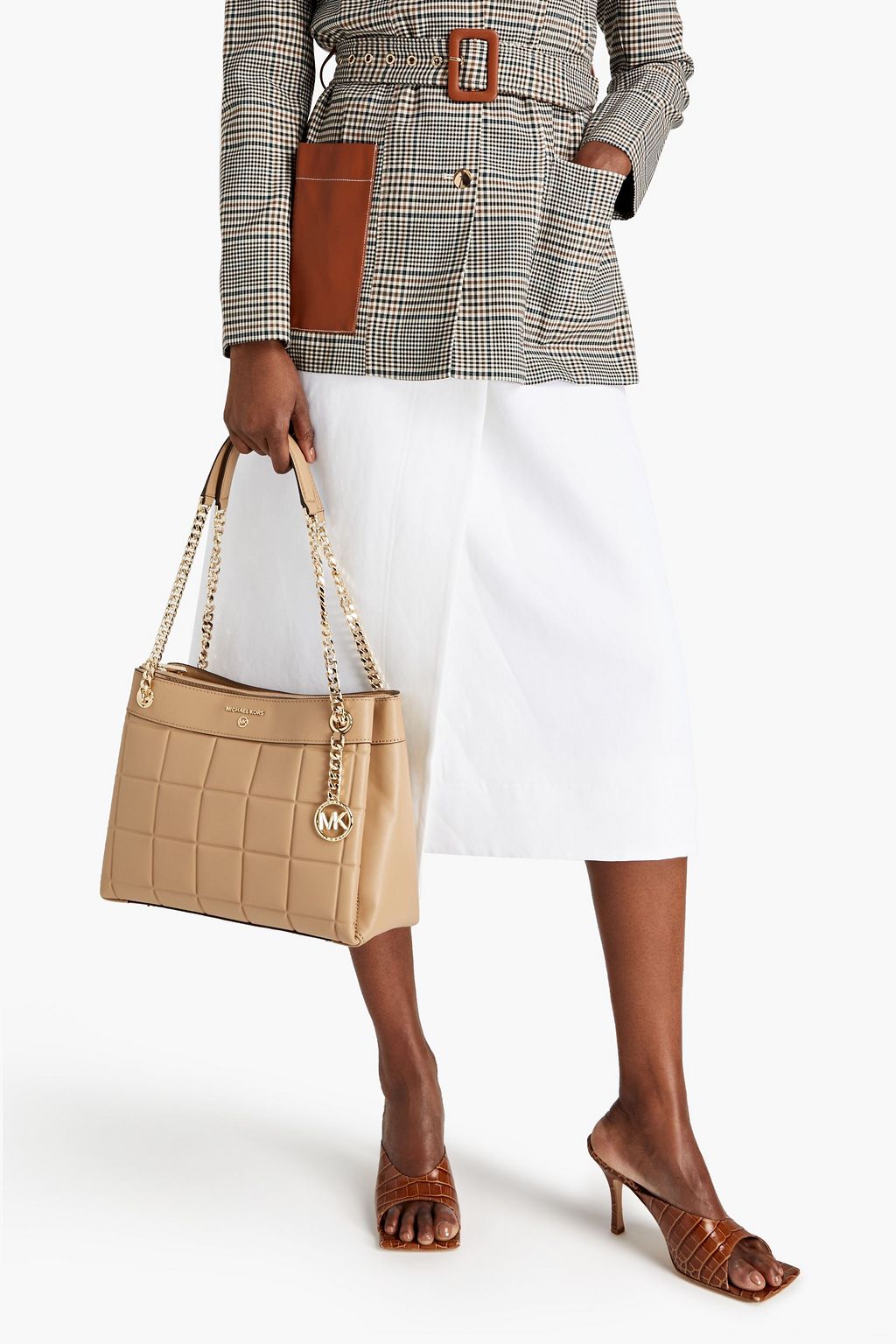 Camel Susan quilted leather shoulder bag MICHAEL MICHAEL KORS THE