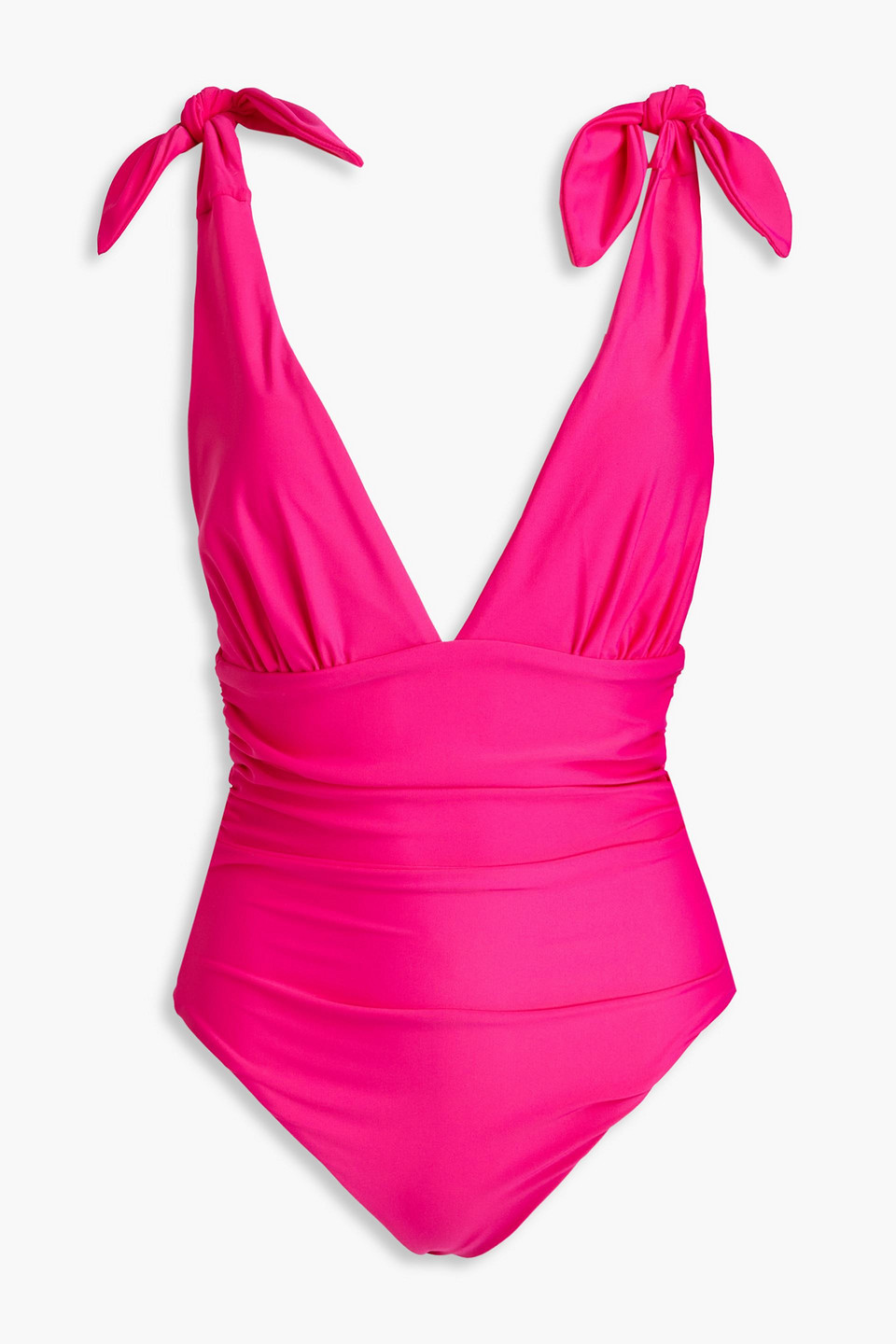Rebecca Vallance Luciana Ruched Swimsuit In Fuchsia