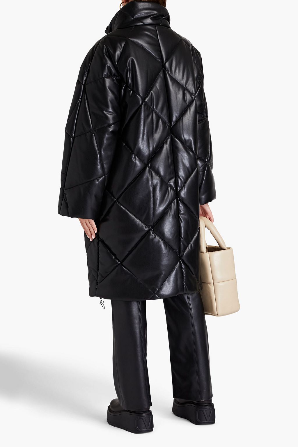 STAND STUDIO Anissa quilted faux leather coat