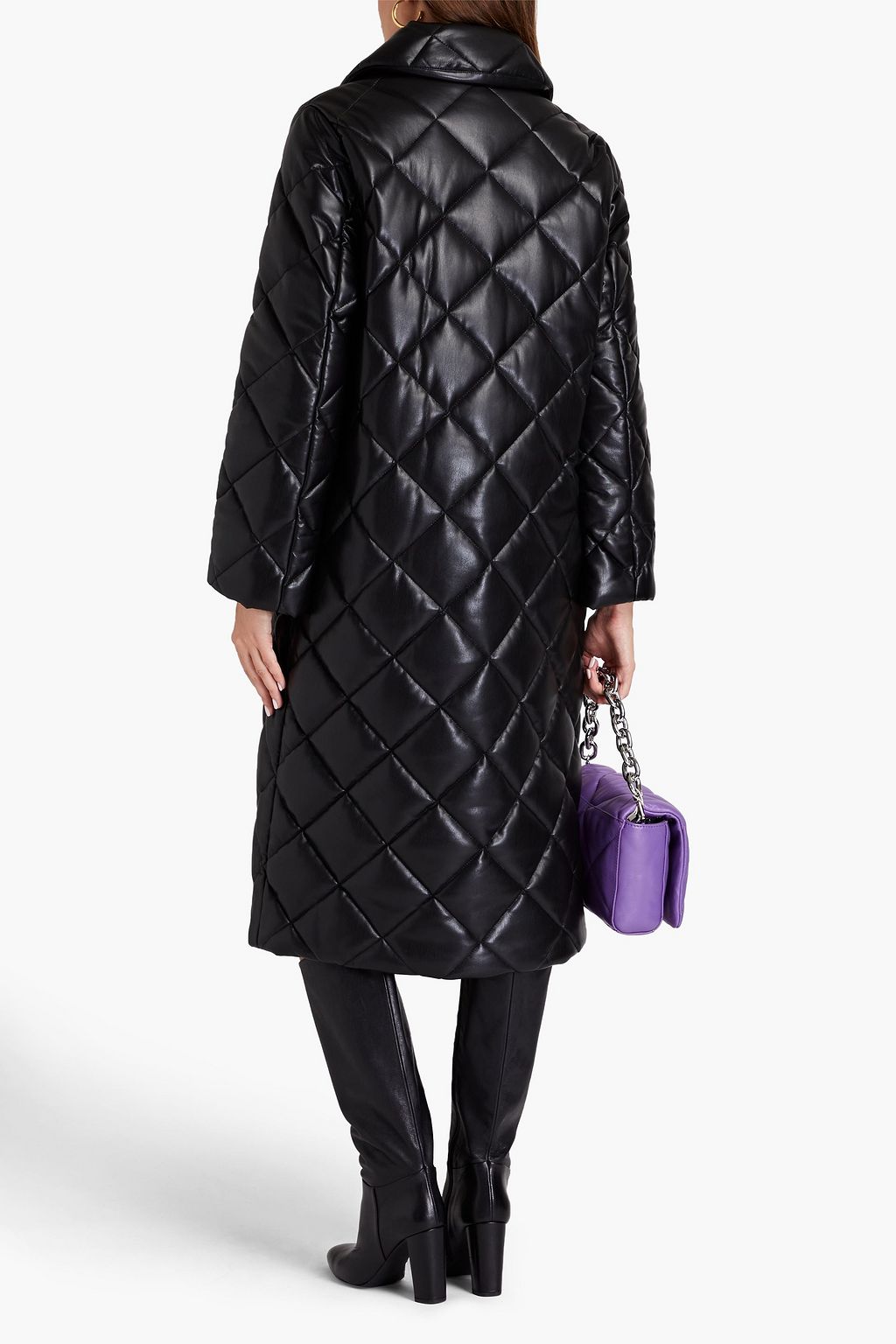 STAND STUDIO Dorothea quilted faux leather coat
