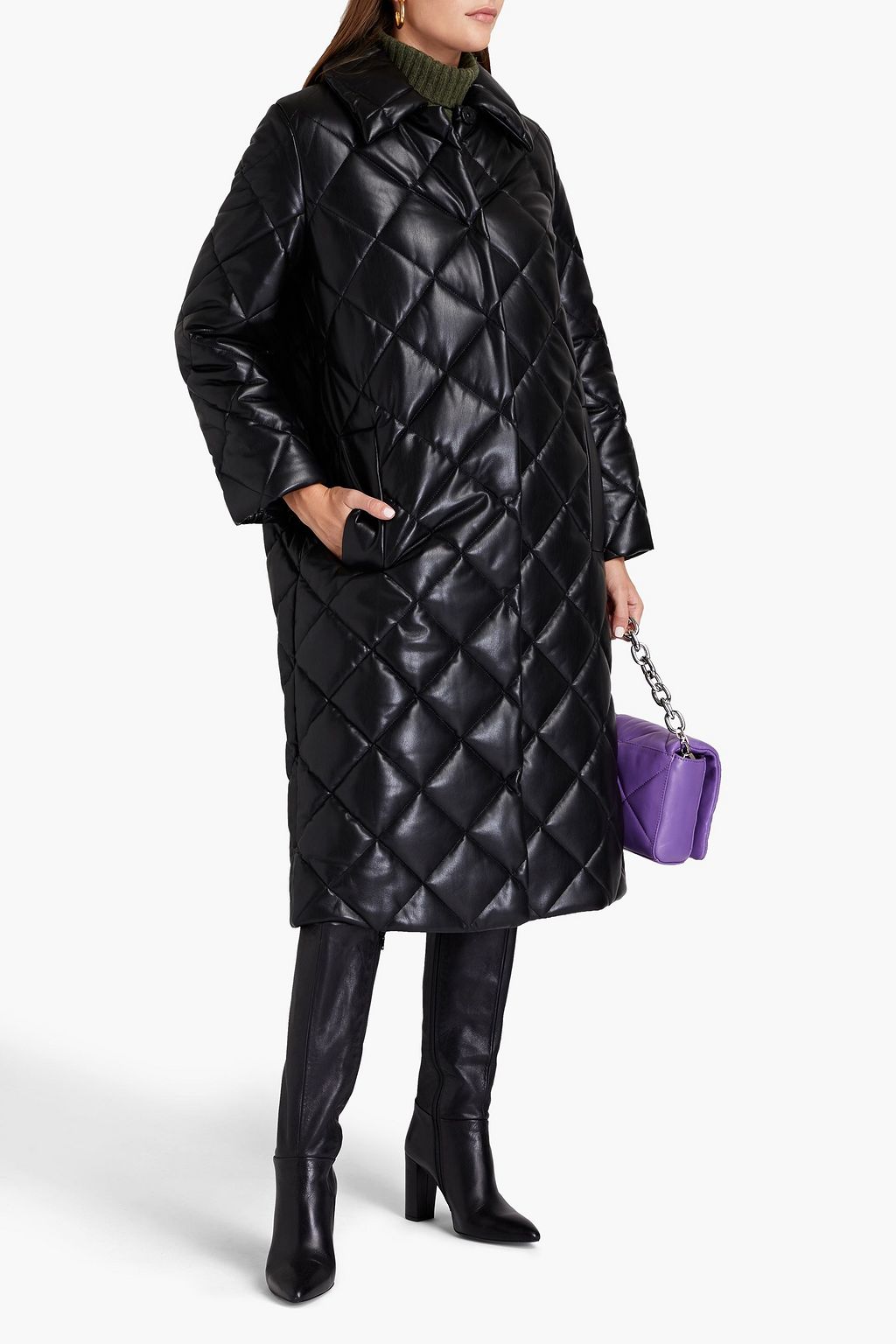 STAND STUDIO Dorothea quilted faux leather coat