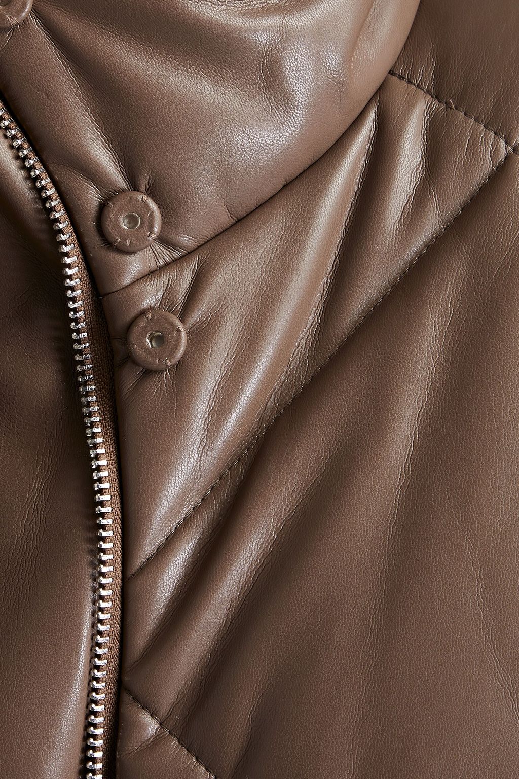 STAND STUDIO Aina quilted faux leather down jacket