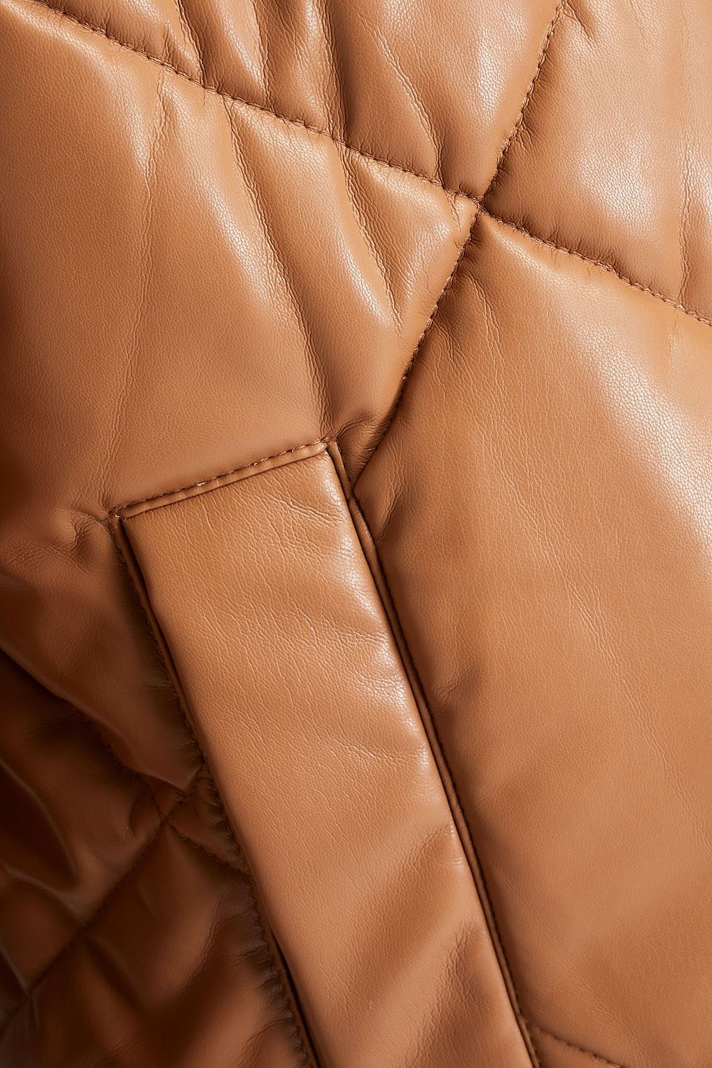 STAND STUDIO Aina quilted faux leather down jacket