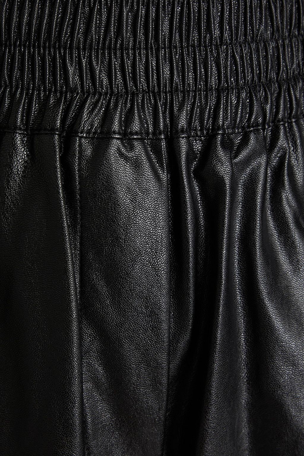 STAND STUDIO Hedda gathered faux leather shorts