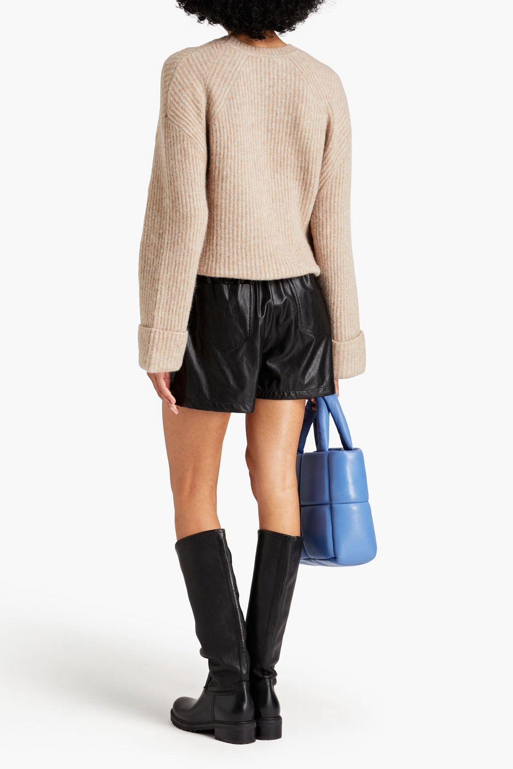 STAND STUDIO Hedda gathered faux leather shorts