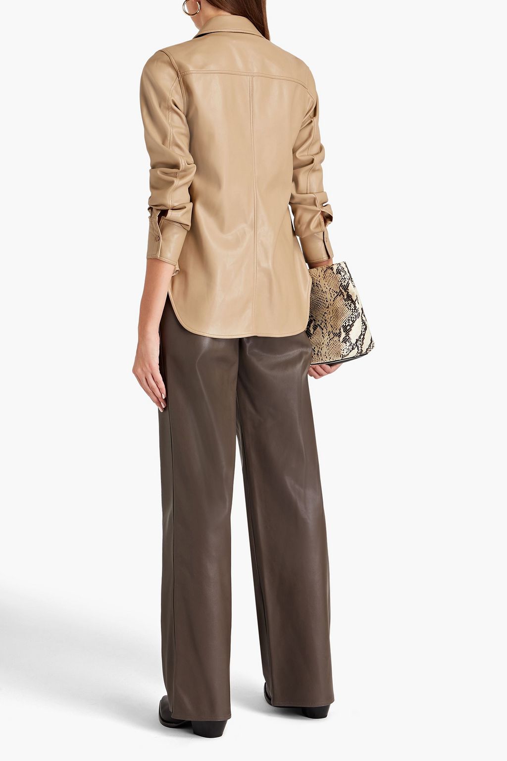 STAND STUDIO Juliana faux leather shirt