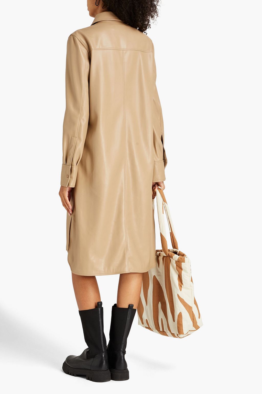 STAND STUDIO Remi faux leather shirt dress