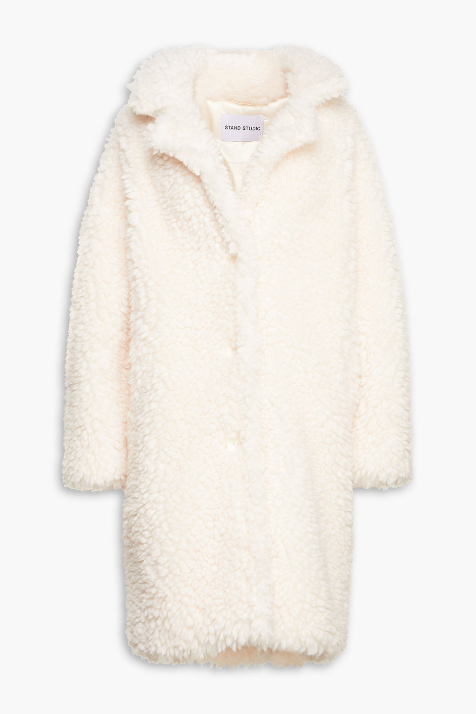 STAND STUDIO FAUX-SHEARLING BUTTON-FRONT COAT