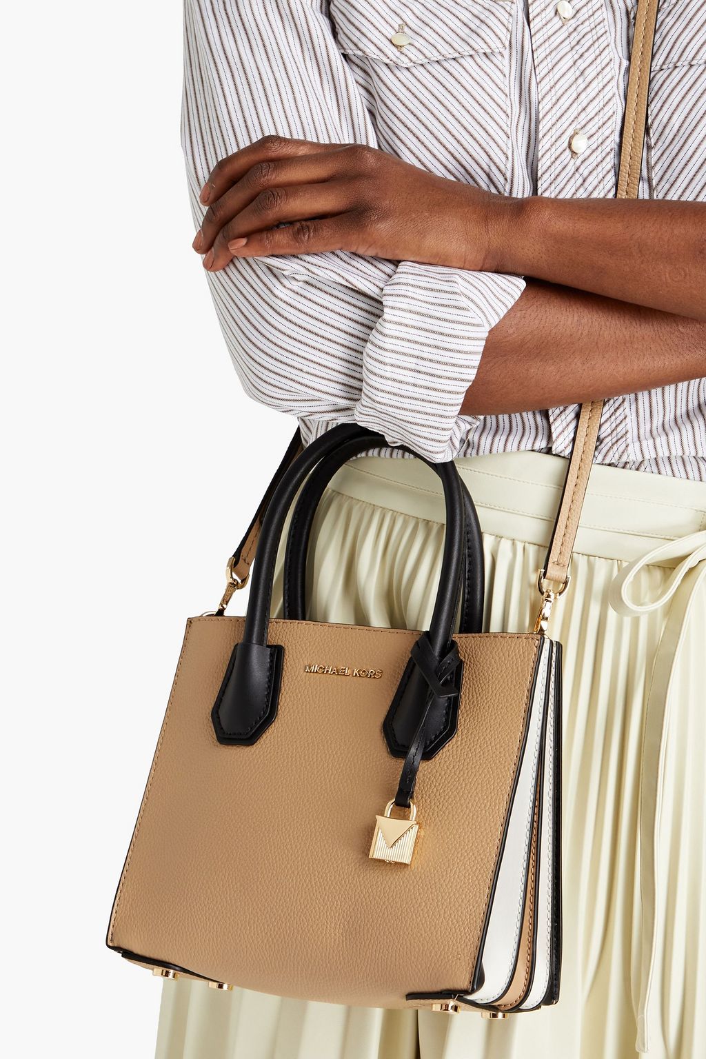 MICHAEL MICHAEL KORS Mercer color-block pebbled-leather tote
