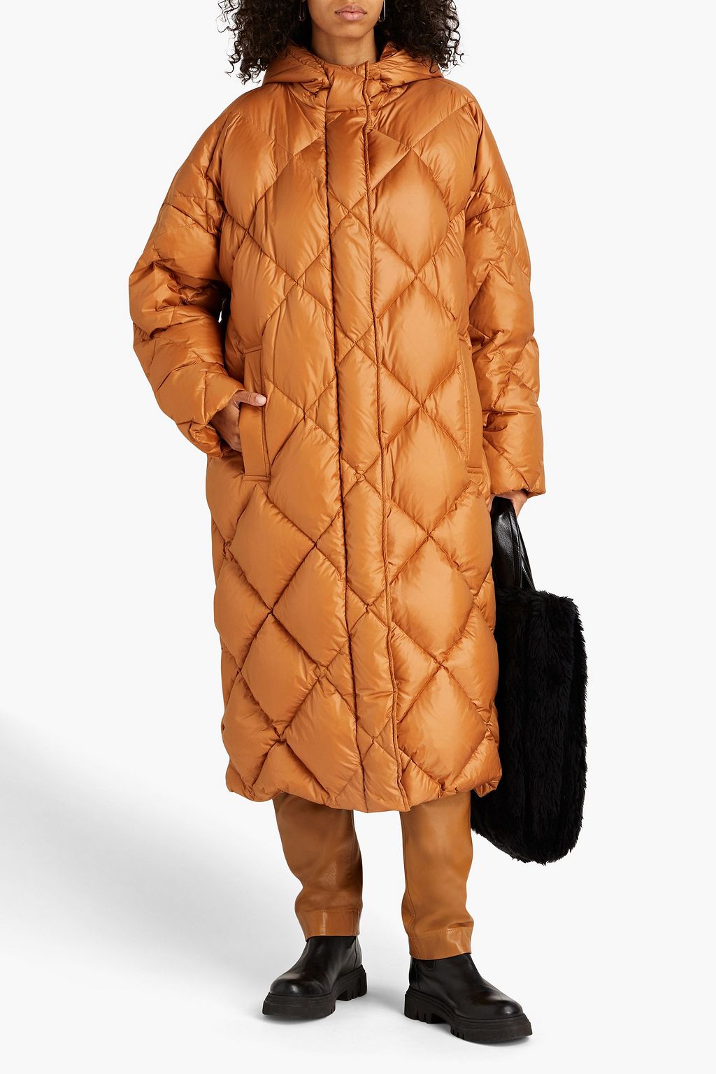STAND STUDIO Farrah quilted shell hooded coat