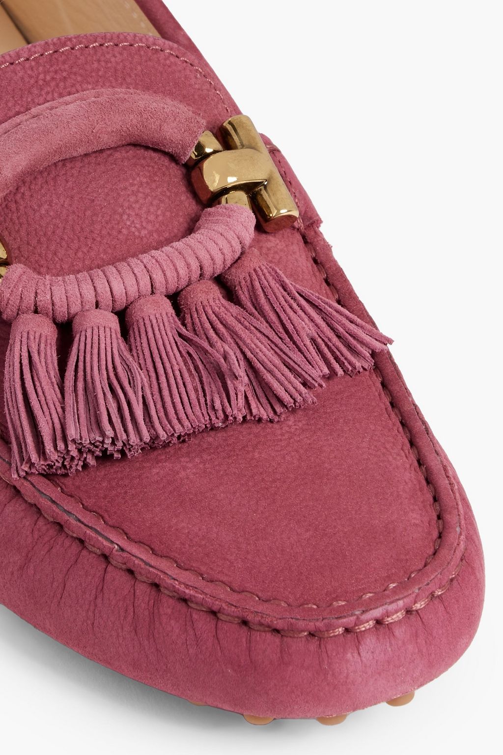 TOD'S T-Ring tasseled nubuck loafers