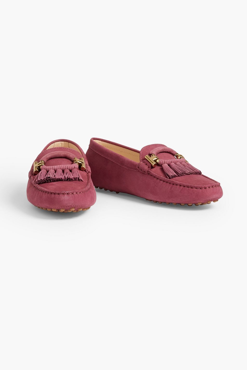 TOD'S T-Ring tasseled nubuck loafers