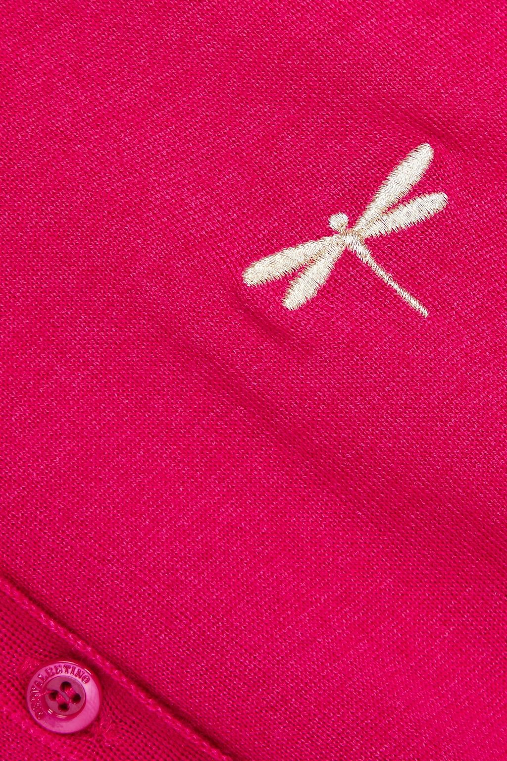 REDVALENTINO Point d'esprit-trimmed cashmere and silk-blend polo shirt