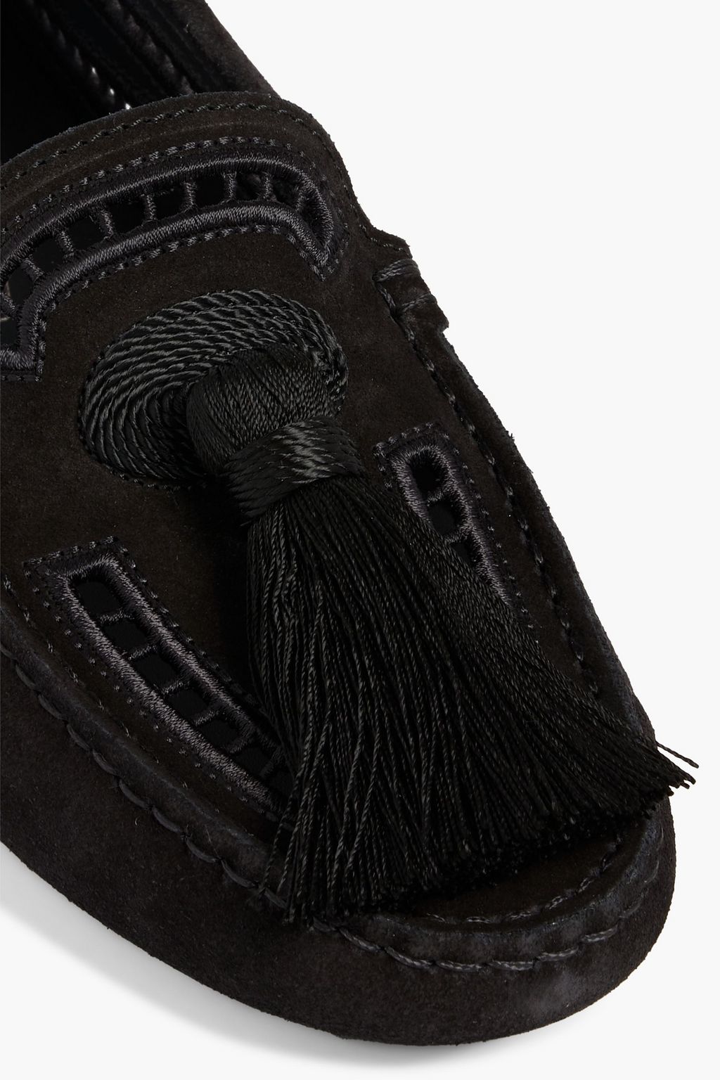 TOD'S حذاء لوفر «غومينو» من الجلد السويدي  مزيّن بشراشيب