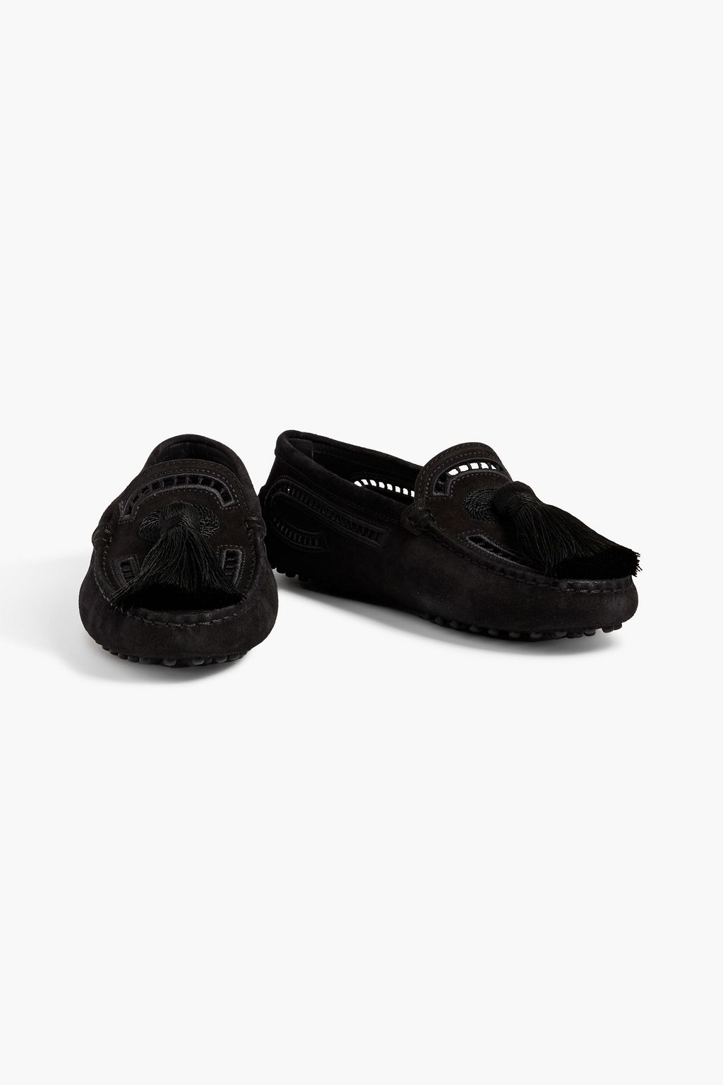 TOD'S حذاء لوفر «غومينو» من الجلد السويدي  مزيّن بشراشيب