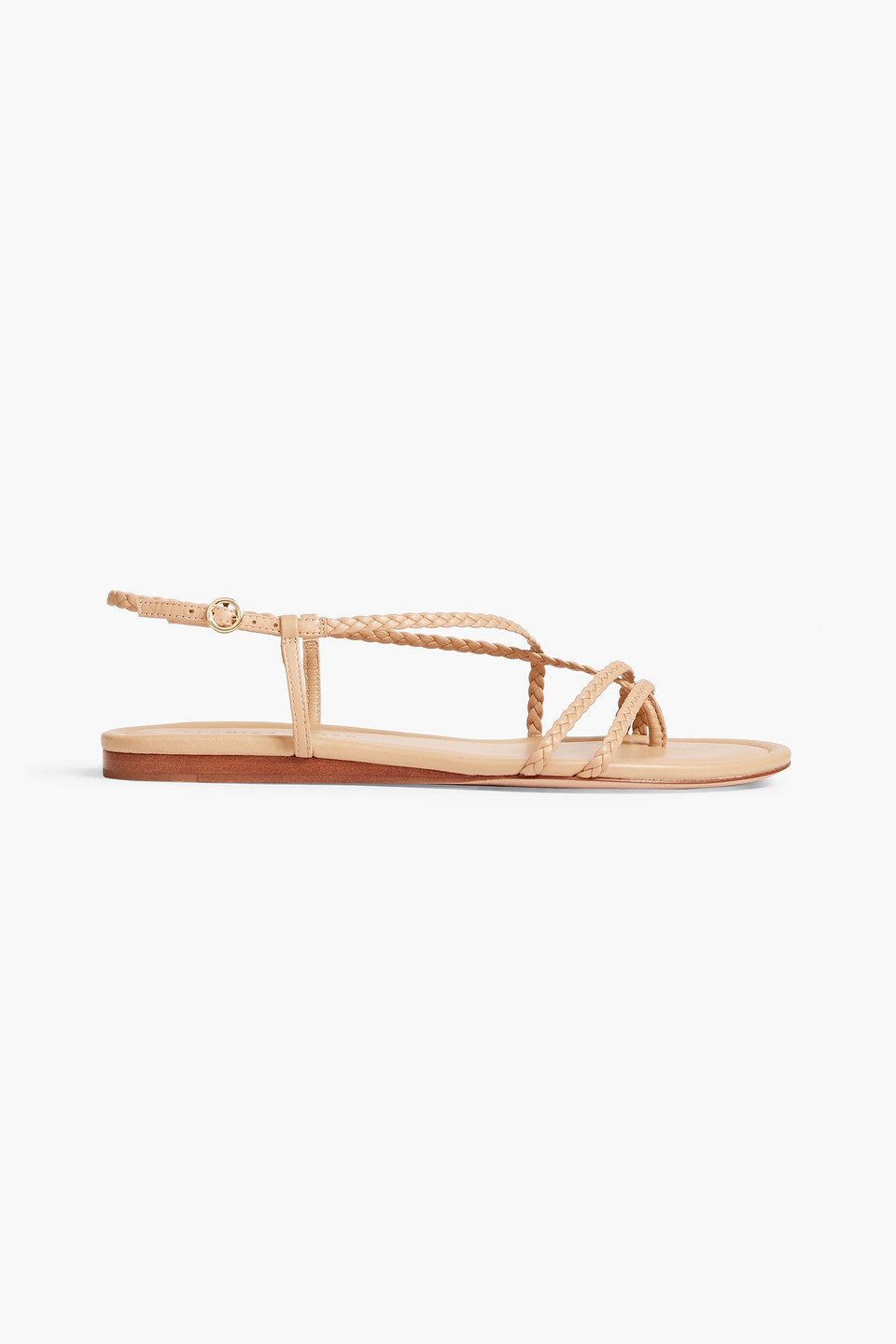 Veronica Beard Soia Metallic Braided Flat Slingback Sandals In Sand