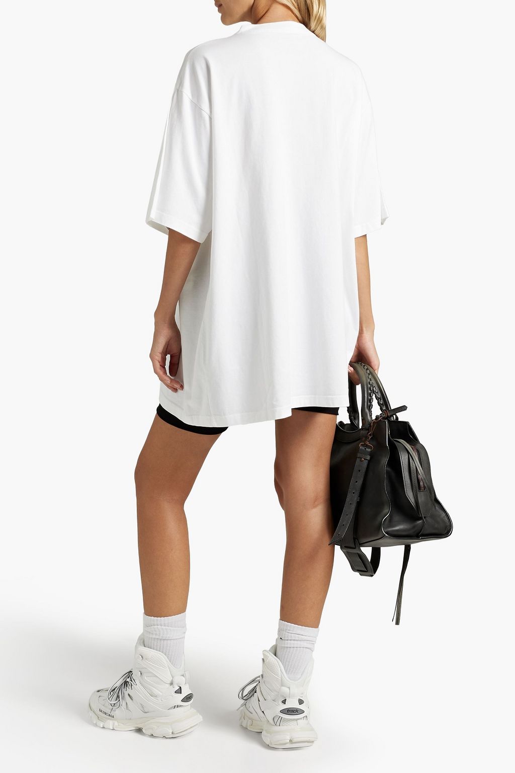 BALENCIAGA Oversized printed cotton-jersey T-shirt