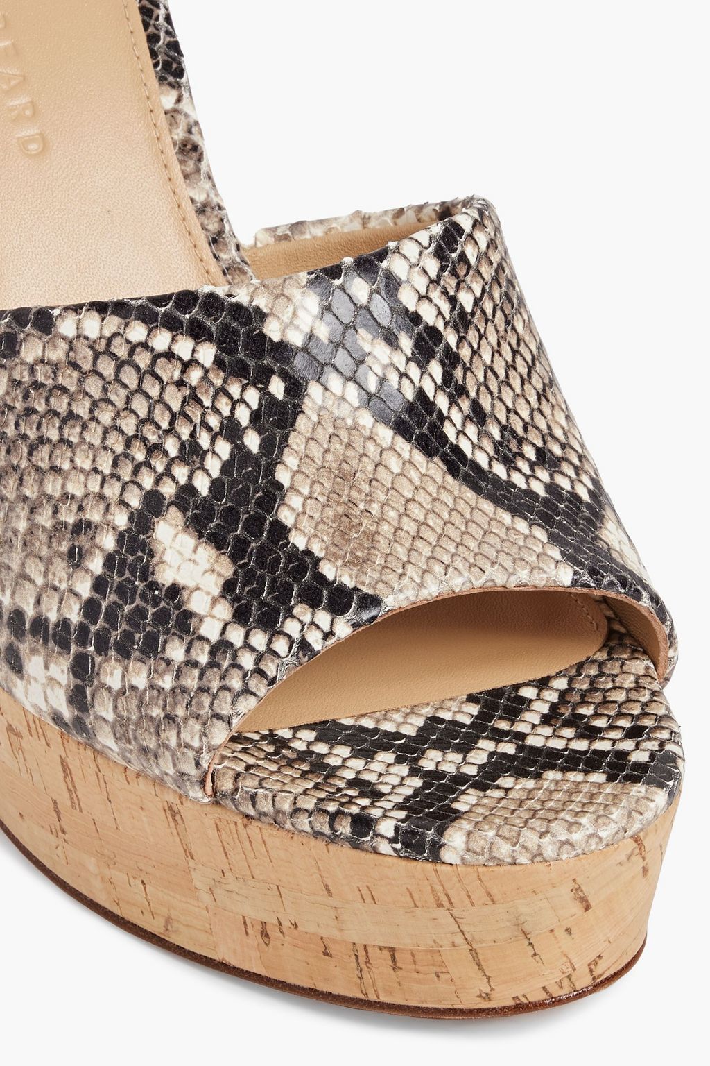 VERONICA BEARD Dali snake-effect leather wedge mules