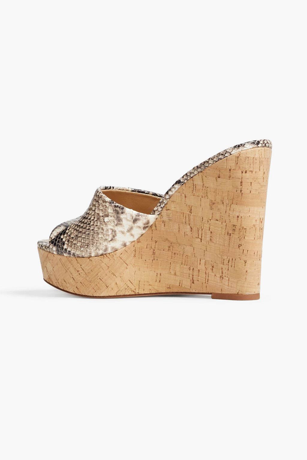 VERONICA BEARD Dali snake-effect leather wedge mules