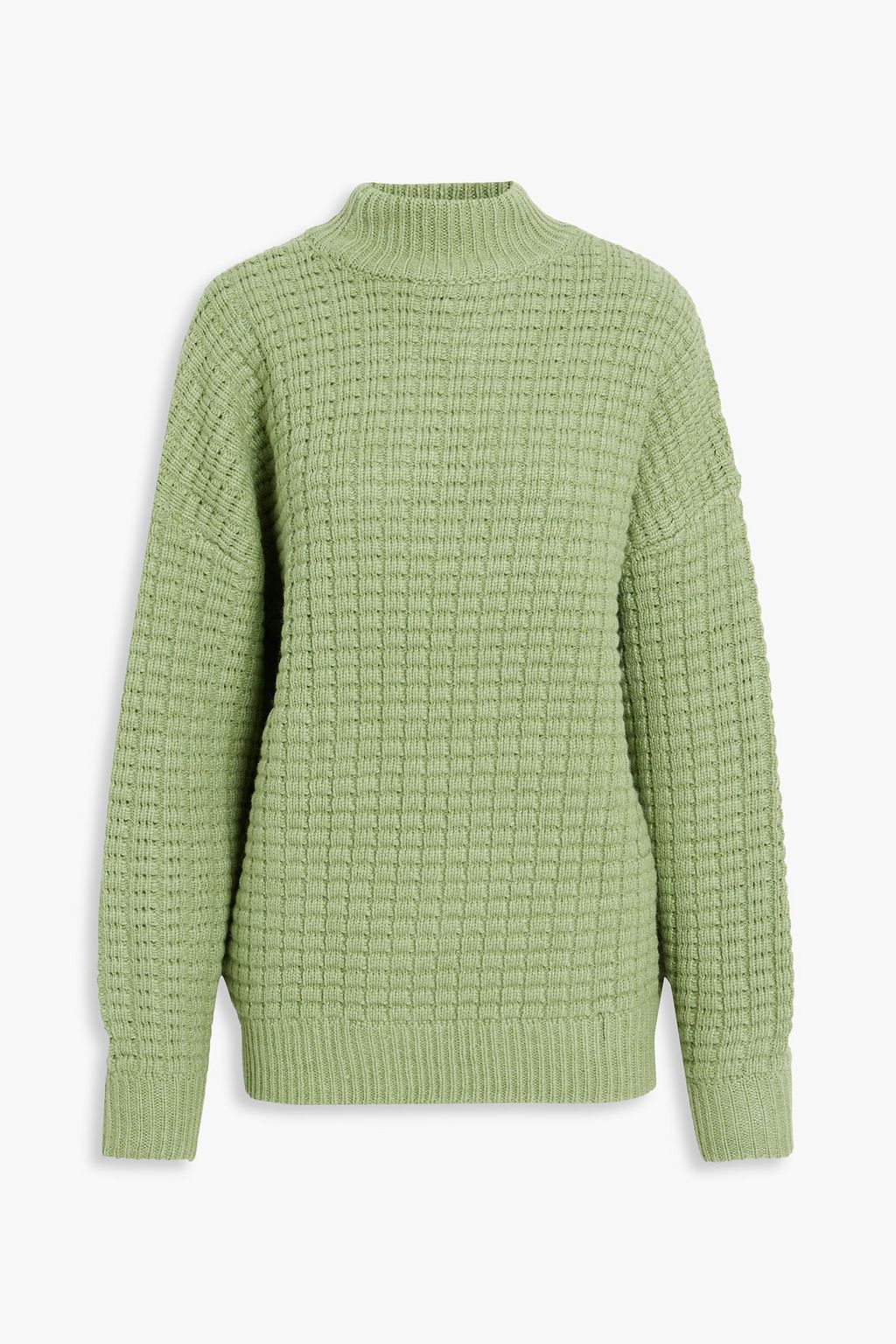 Green waffle hotsell knit sweater