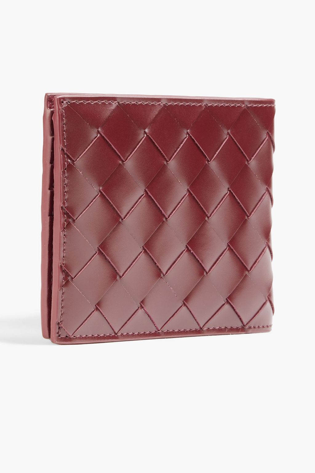 BOTTEGA VENETA Intrecciato glossed-leather wallet