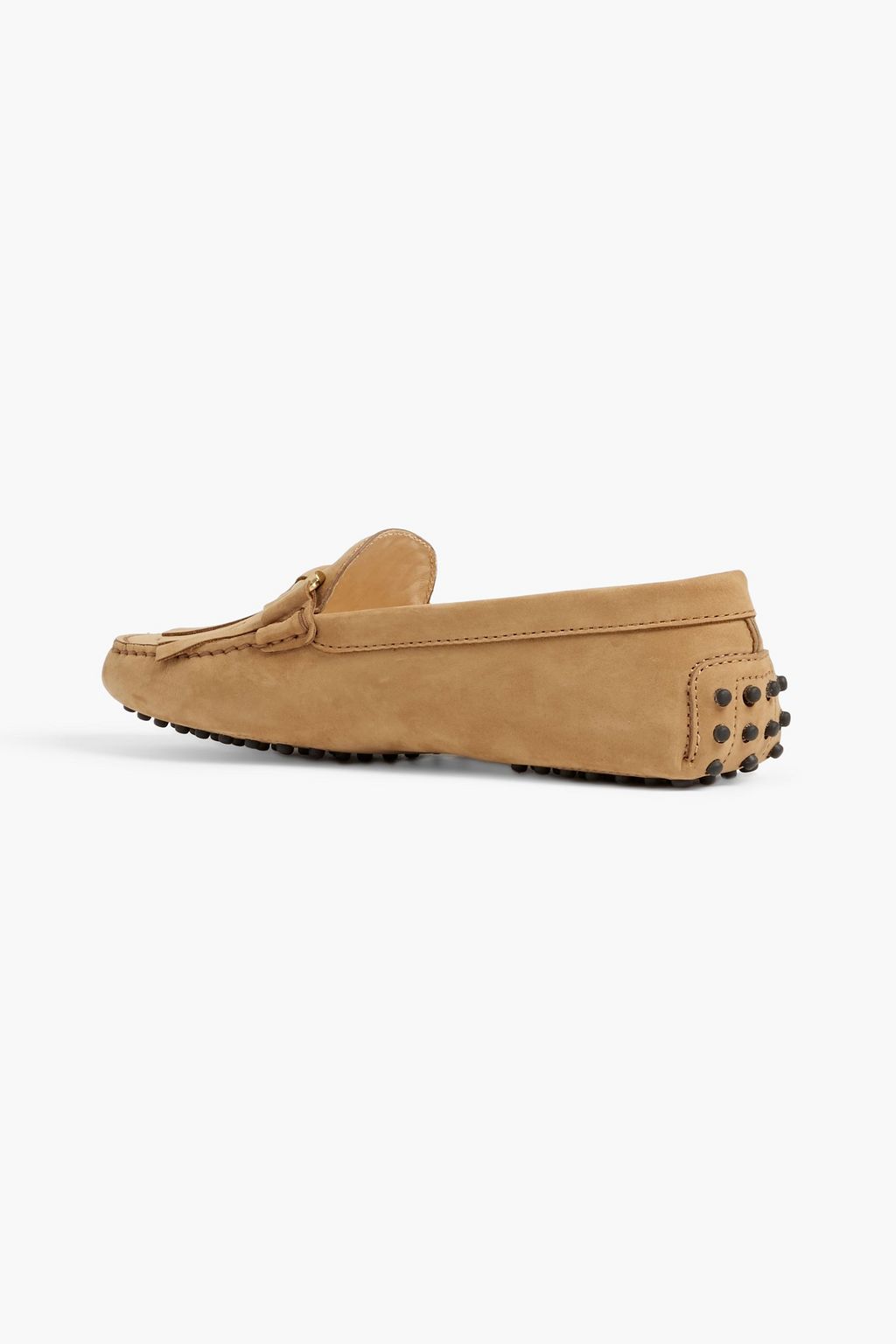 TOD'S Double T fringed suede loafers
