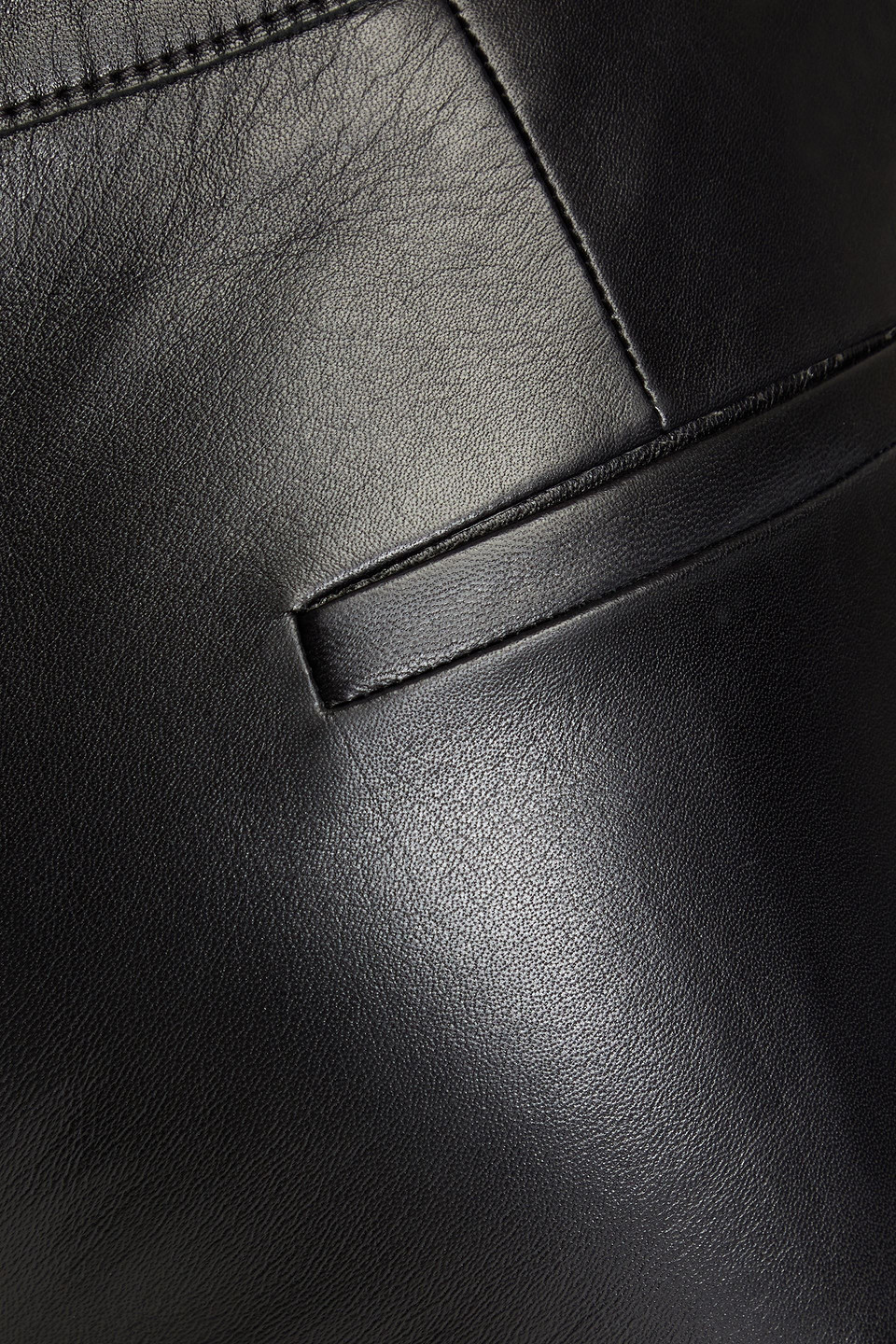 Stand Studio Zoe Faux Leather Kick-flare Pants In Black