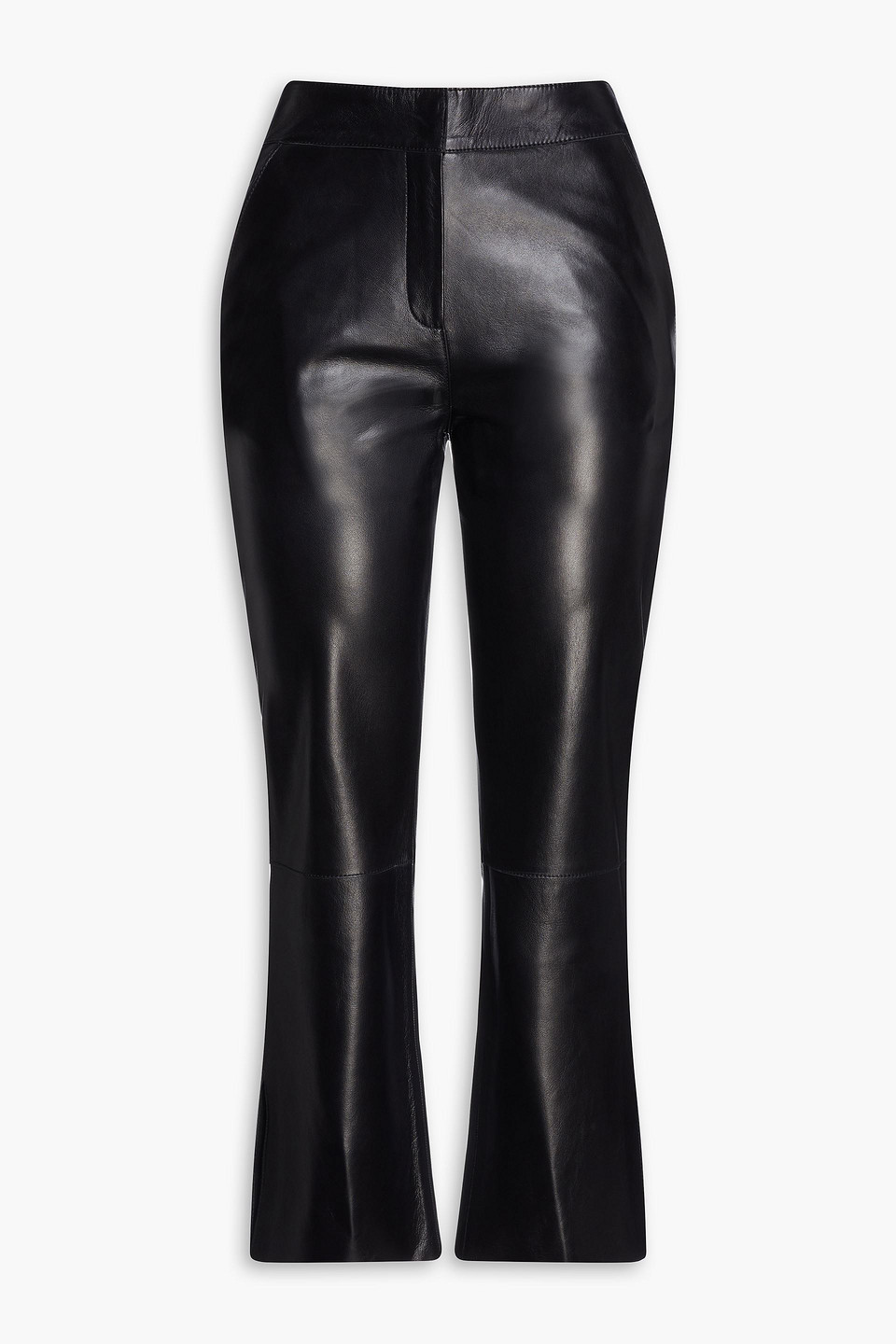 Stand Studio Zoe Faux Leather Kick-flare Pants In Black