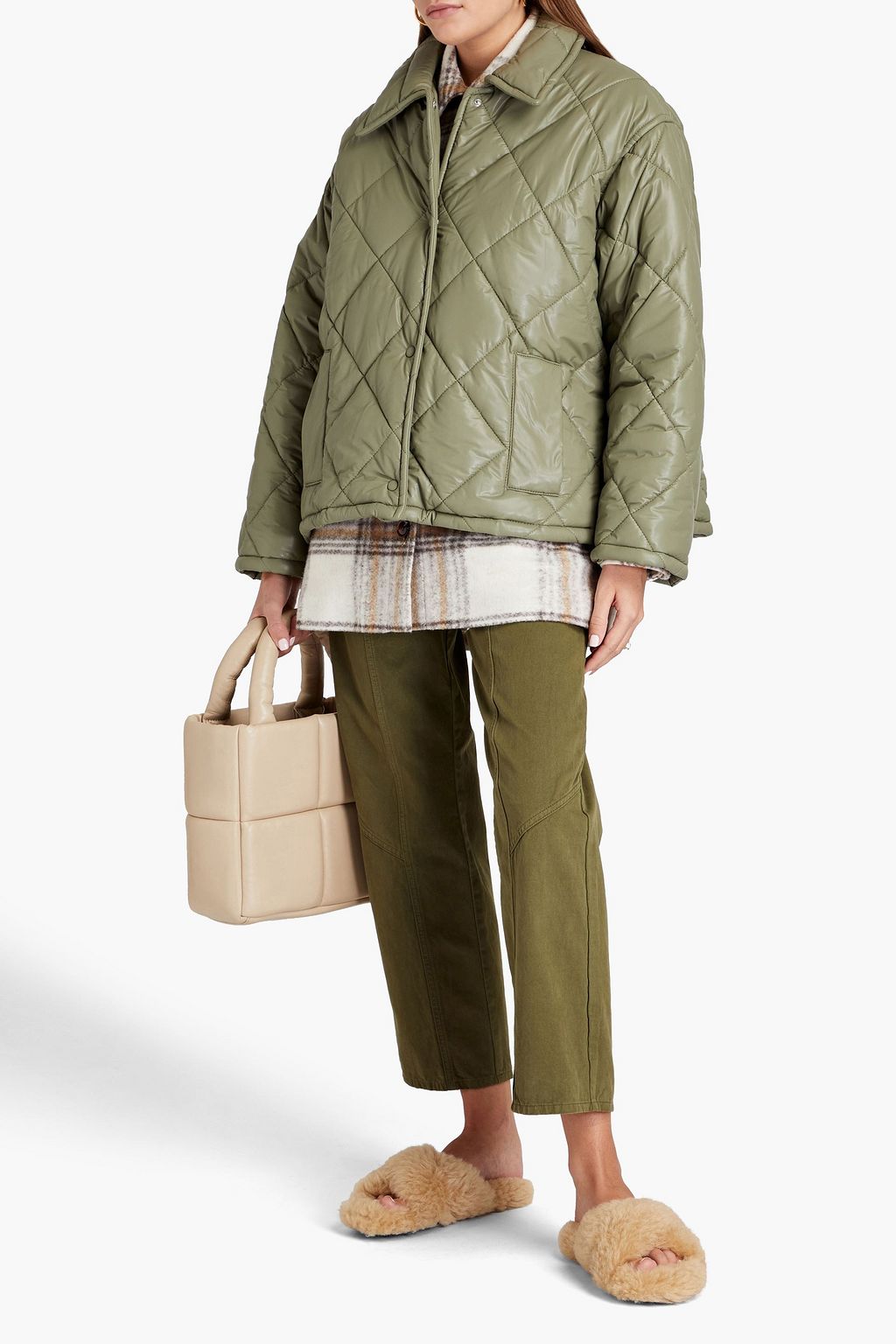 STAND STUDIO Nikolina quilted faux leather jacket