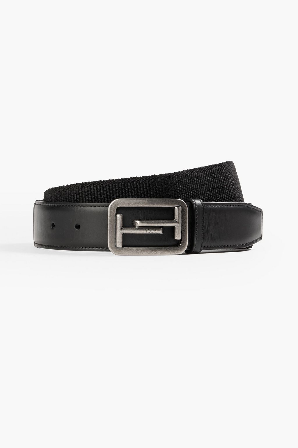 Spookachtig huiselijk Kritiek TOD'S Double T leather-trimmed canvas belt | Sale up to 70% off | THE OUTNET