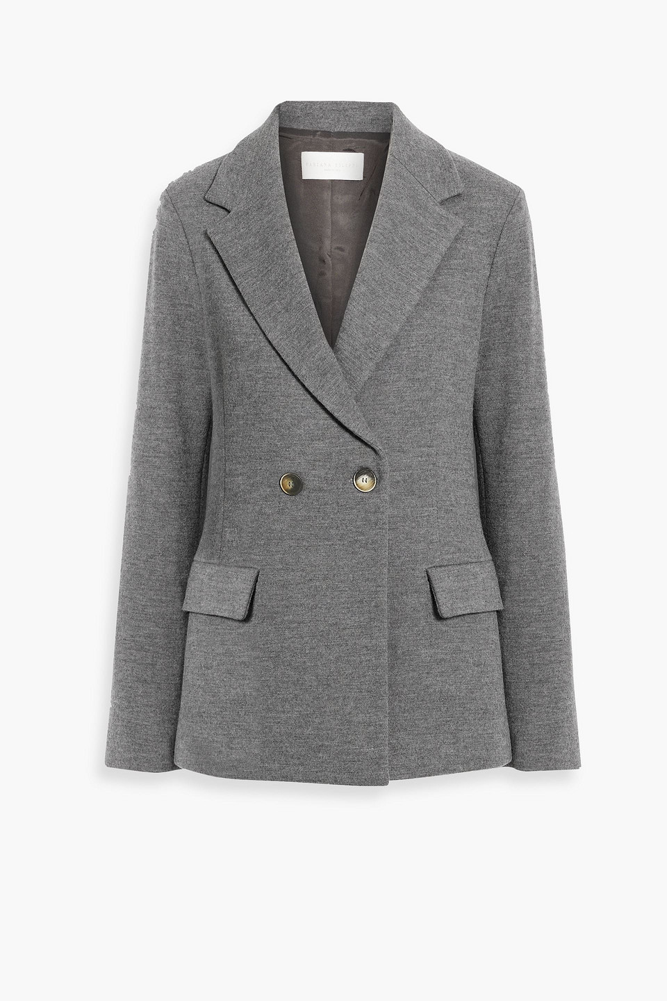 Fabiana Filippi Double-breasted Merino Wool Blazer In Anthracite