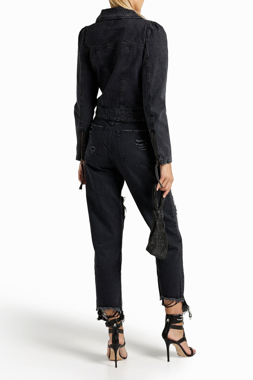 RETROFÊTE Laguna distressed high-rise straight-leg jeans