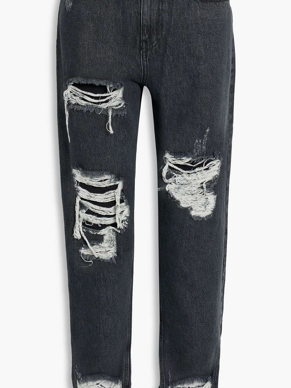 maggie distressed high-rise straight-leg jeans