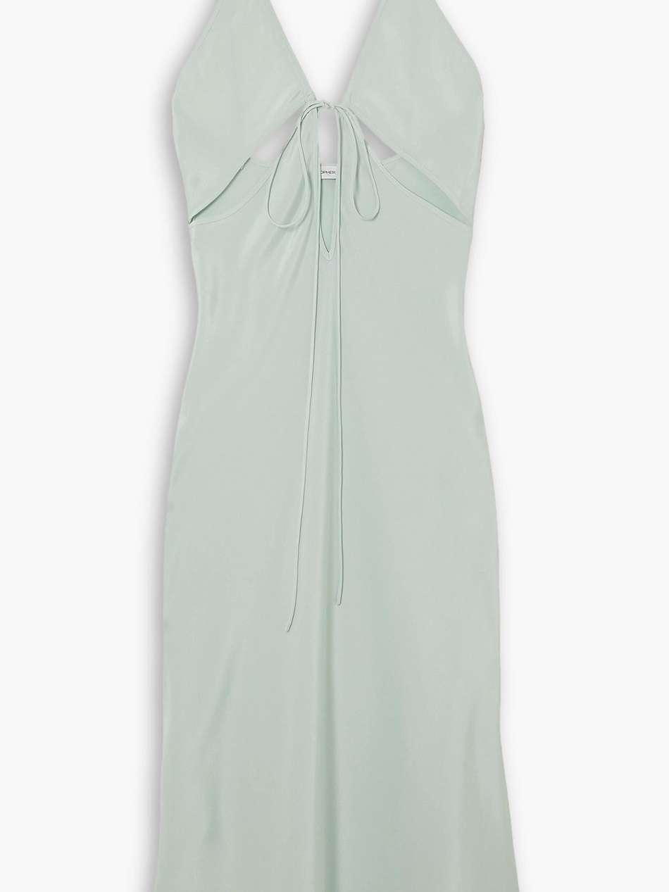 cutout silk-mikado midi dress
