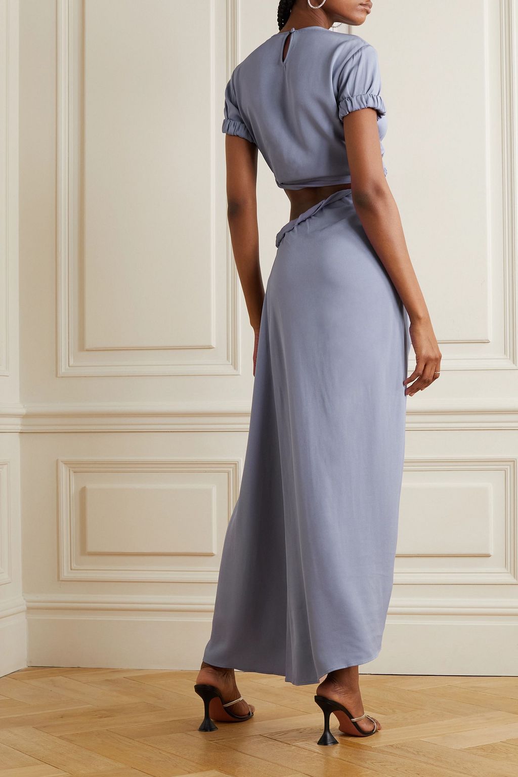 CHRISTOPHER ESBER Maxikleid aus Piqué mit Cut-out